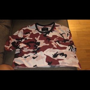 PACSUN Camouflage crop top! Brown / black / tan